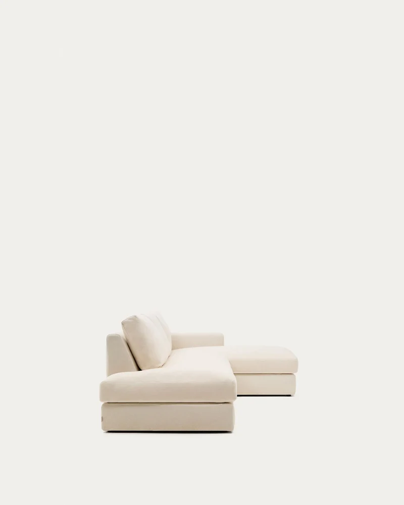 Modulares Sofa Alea für 5 Personen mit abnehmbarem Bezug aus Chenille mit Chaiselongue rec