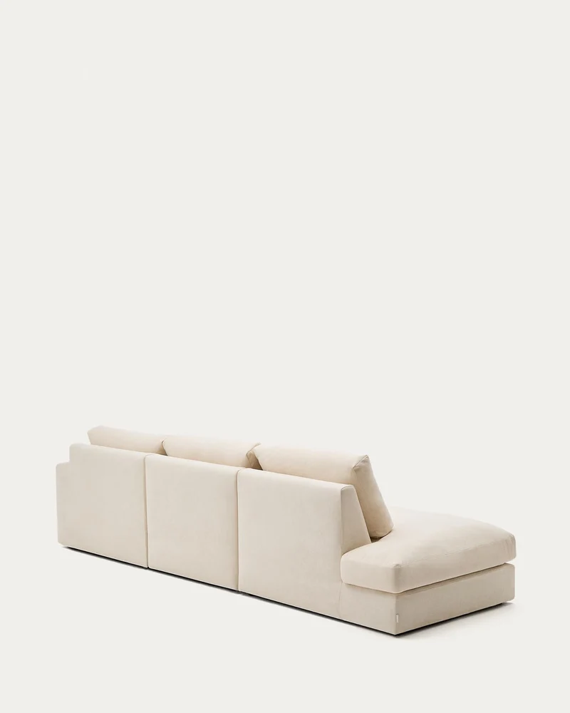 Modulares Sofa Alea für 5 Personen mit abnehmbarem Bezug aus Chenille mit Chaiselongue rec