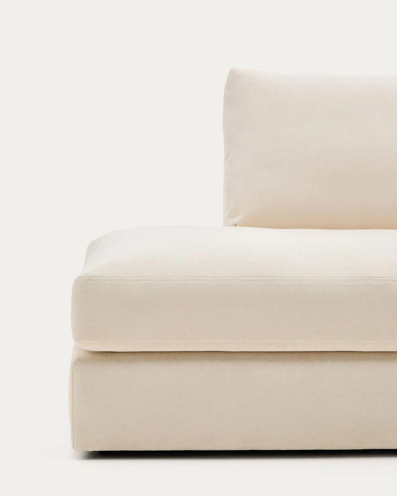 Modulares Sofa Alea für 5 Personen mit abnehmbarem Bezug aus Chenille mit Chaiselongue rec