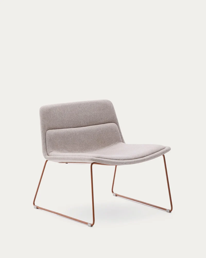 Sessel Zahara in Beige mit Stahlbeinen und Terrakotta-Finish FSC 100%