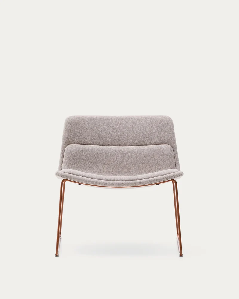 Sessel Zahara in Beige mit Stahlbeinen und Terrakotta-Finish FSC 100%