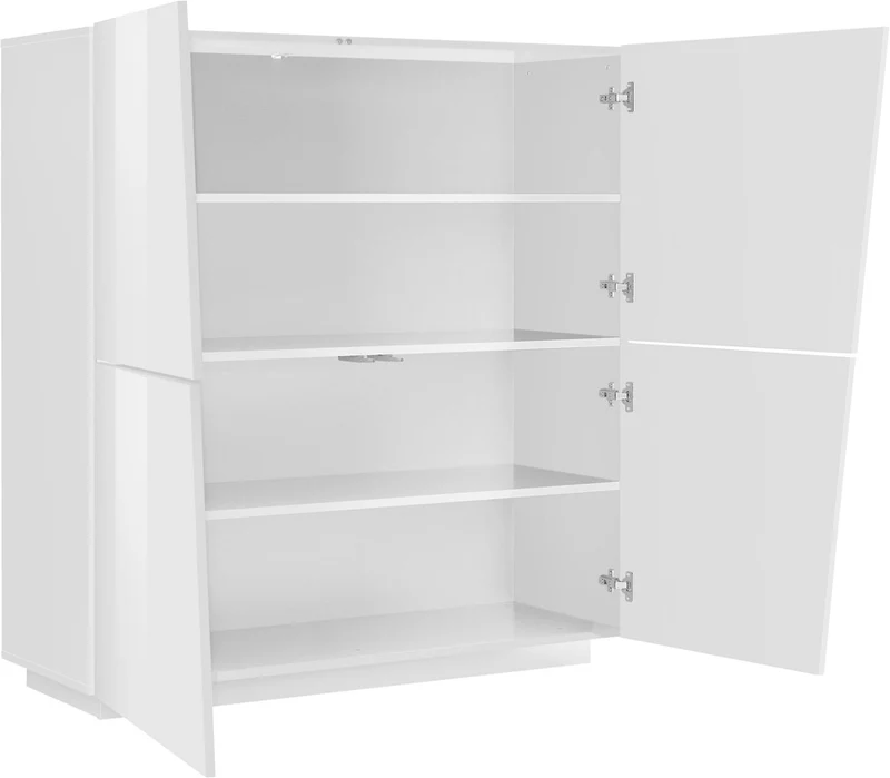 Giudetta - Madia buffet in legno design moderno 4 ante cm 120x43x126h - vari colori