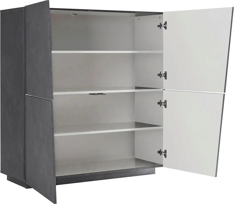Giudetta - Madia buffet in legno design moderno 4 ante cm 120x43x126h - vari colori
