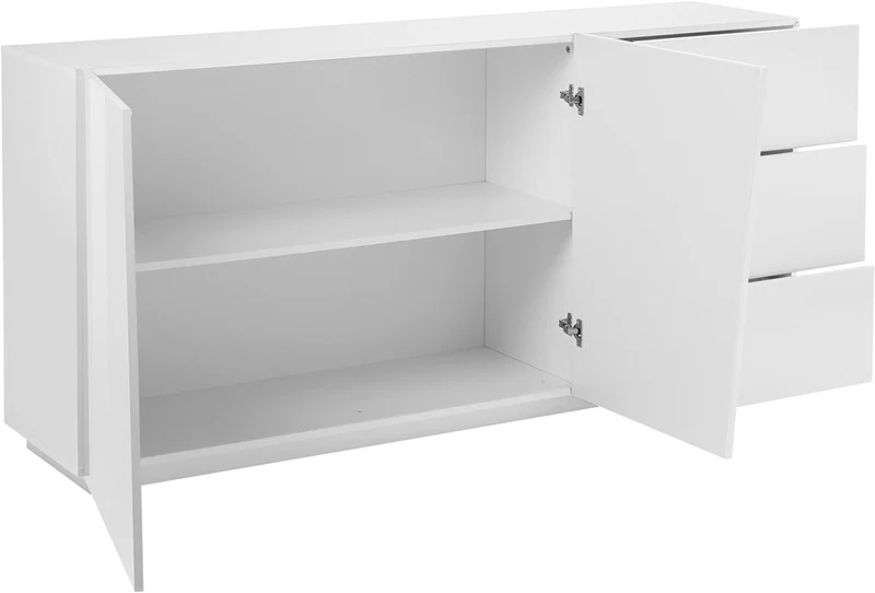 Bastiana - Madia credenza moderna in legno con 2 ante e 3 cassetti cm 180x43x86h - vari colori