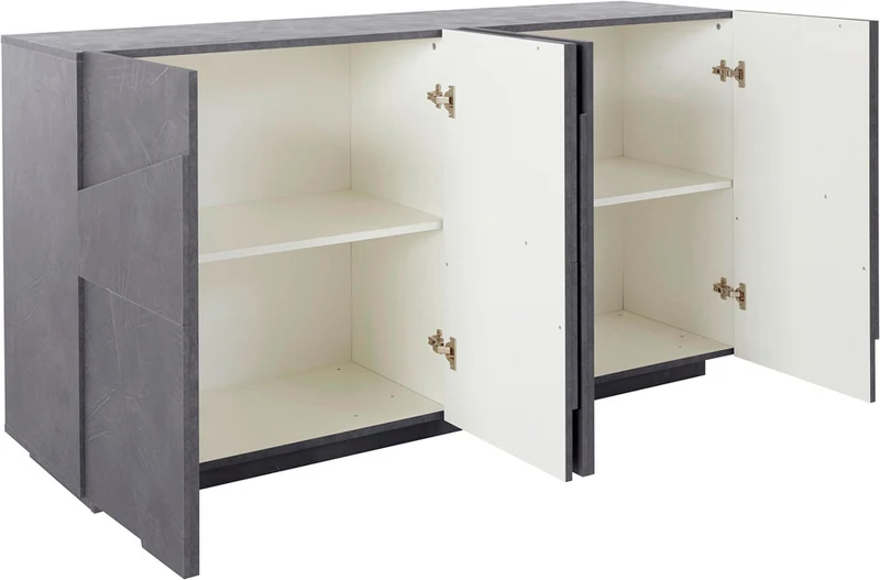 Lilianna - Madia credenza design moderno in legno 4 ante cm 162x44x86h - vari colori