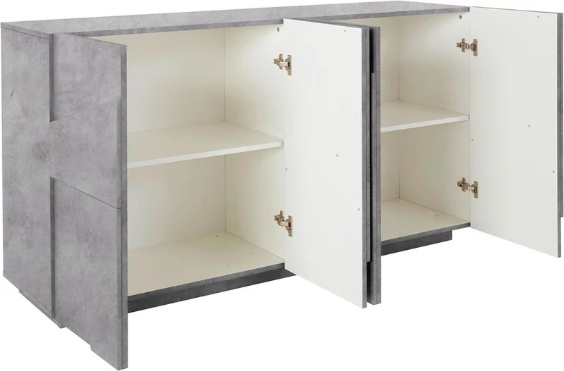 Lilianna - Madia credenza design moderno in legno 4 ante cm 162x44x86h - vari colori