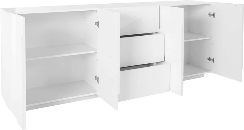 Truman - Mobile credenza in legno 4 ante e 3 cassetti cm 224x44x86h - vari colori