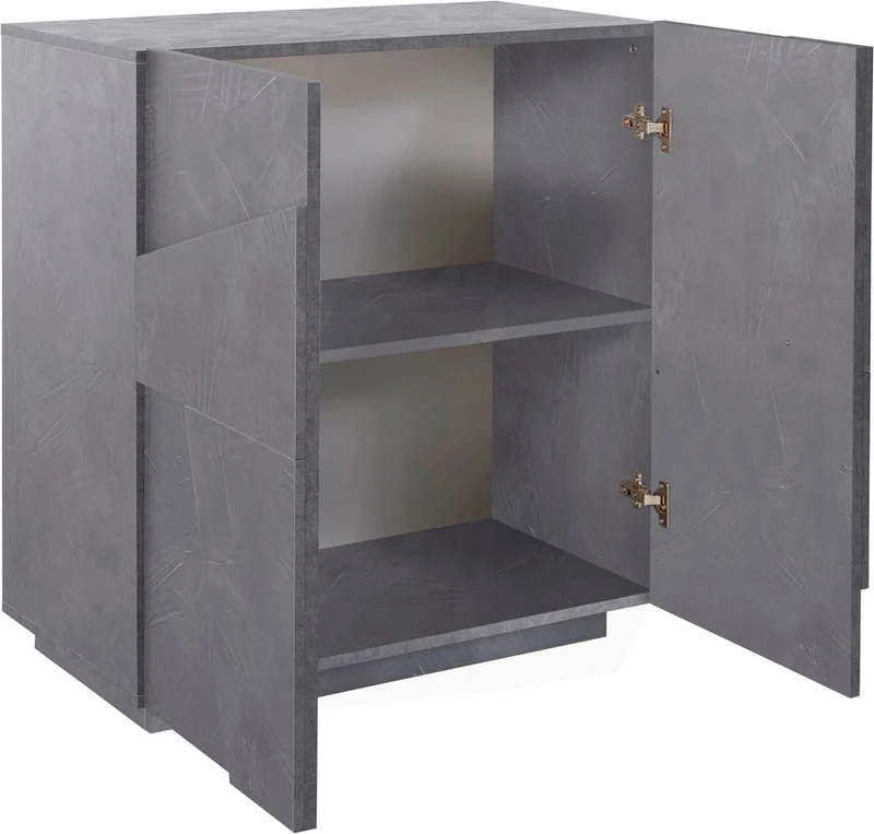 Lucilla - Credenza da soggiorno in legno 2 ante design moderno cm 81x44x86h - vari colori