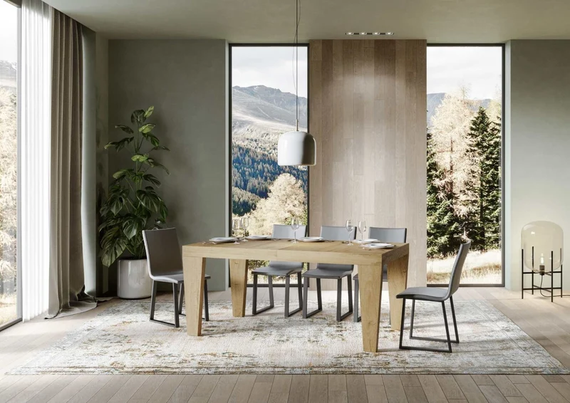 William - Tavolo design allungabile in legno da soggiorno - vari modelli
