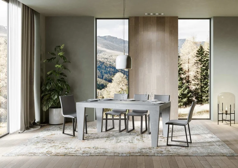 William - Tavolo design allungabile in legno da soggiorno - vari modelli