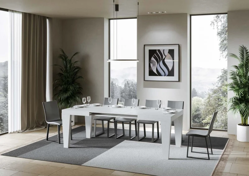 William - Tavolo design allungabile in legno da soggiorno - vari modelli