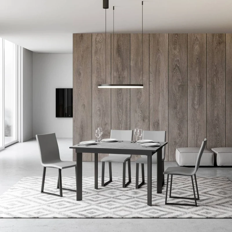 Isacco - Tavolo moderno soggiorno allungabile in legno cm 160/220x90x74h - vari colori
