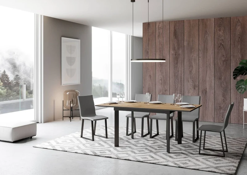 Isacco - Tavolo moderno soggiorno allungabile in legno cm 160/220x90x74h - vari colori
