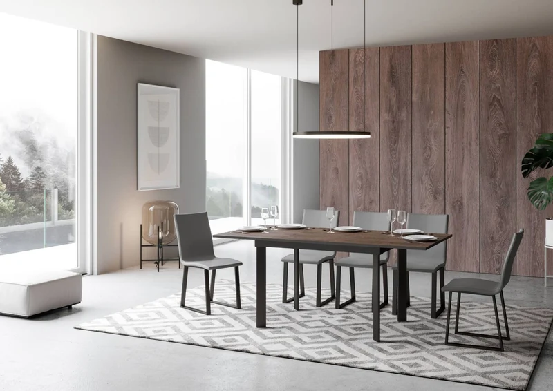 Isacco - Tavolo moderno soggiorno allungabile in legno cm 160/220x90x74h - vari colori