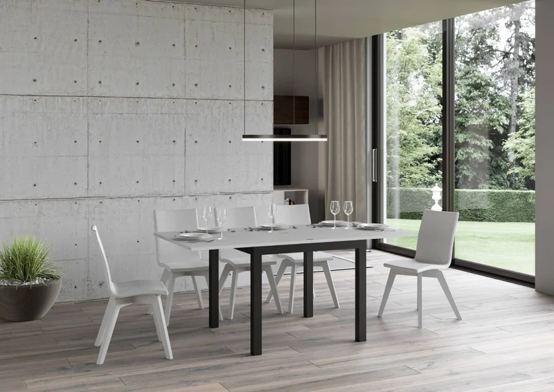 Ares Libra - Tavolo allungabile quadrato con piano in legno apertura a libro cm 90/180x90x78h - vari colori