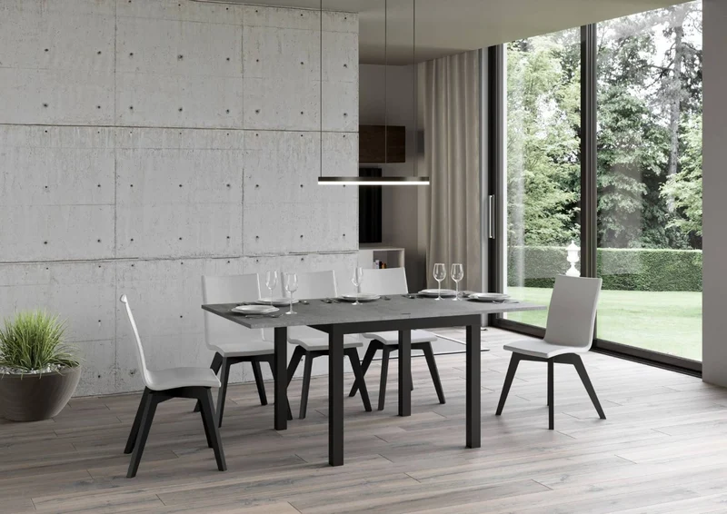 Ares Libra - Tavolo allungabile quadrato con piano in legno apertura a libro cm 90/180x90x78h - vari colori