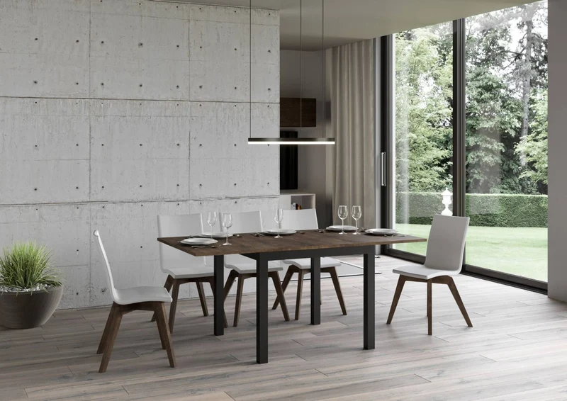 Ares Libra - Tavolo allungabile quadrato con piano in legno apertura a libro cm 90/180x90x78h - vari colori