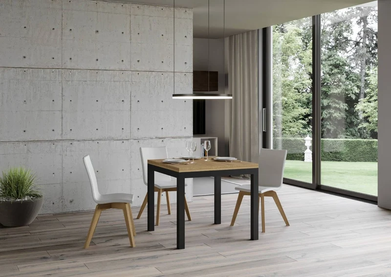 Ares Libra - Tavolo allungabile quadrato con piano in legno apertura a libro cm 90/180x90x78h - vari colori
