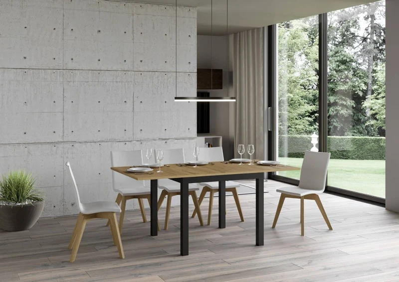 Ares Libra - Tavolo allungabile quadrato con piano in legno apertura a libro cm 90/180x90x78h - vari colori