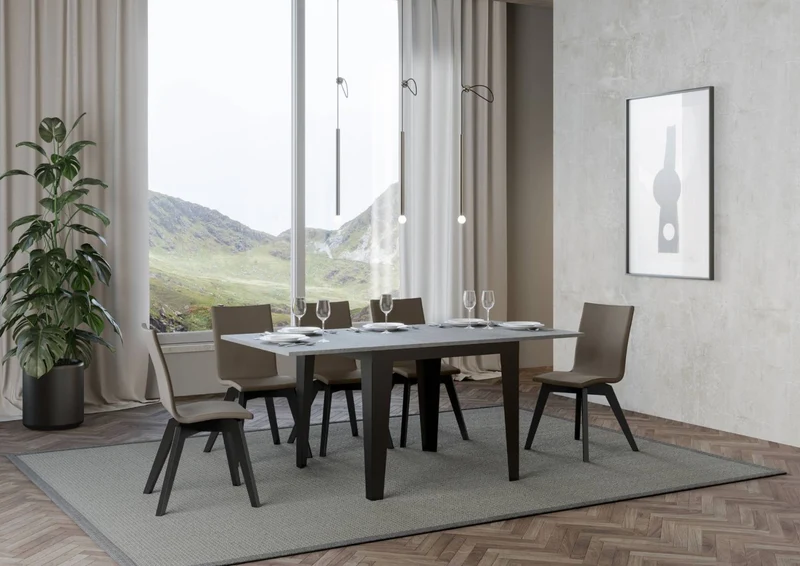 Candara Libra - Tavolo quadrato allungabile piano in legno apertura a libro cm 90/180x90x78h - vari colori