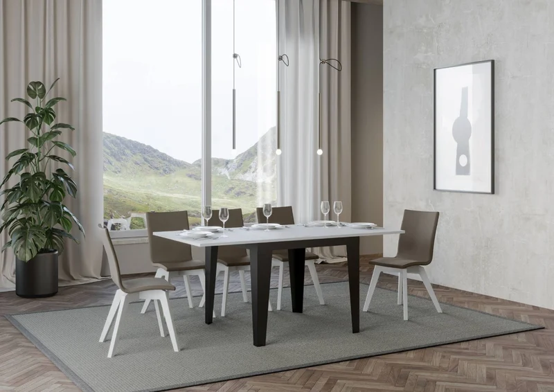 Candara Libra - Tavolo quadrato allungabile piano in legno apertura a libro cm 90/180x90x78h - vari colori