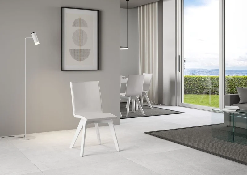 Clary - Set da 2 Sedia moderna gambe in legno seduta in ecopelle cm 44x40x84h - vari colori