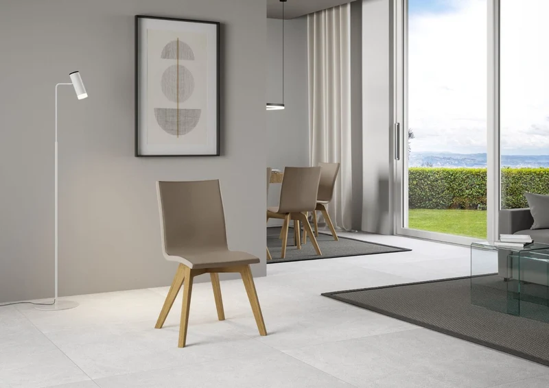 Clary - Set da 2 Sedia moderna gambe in legno seduta in ecopelle cm 44x40x84h - vari colori