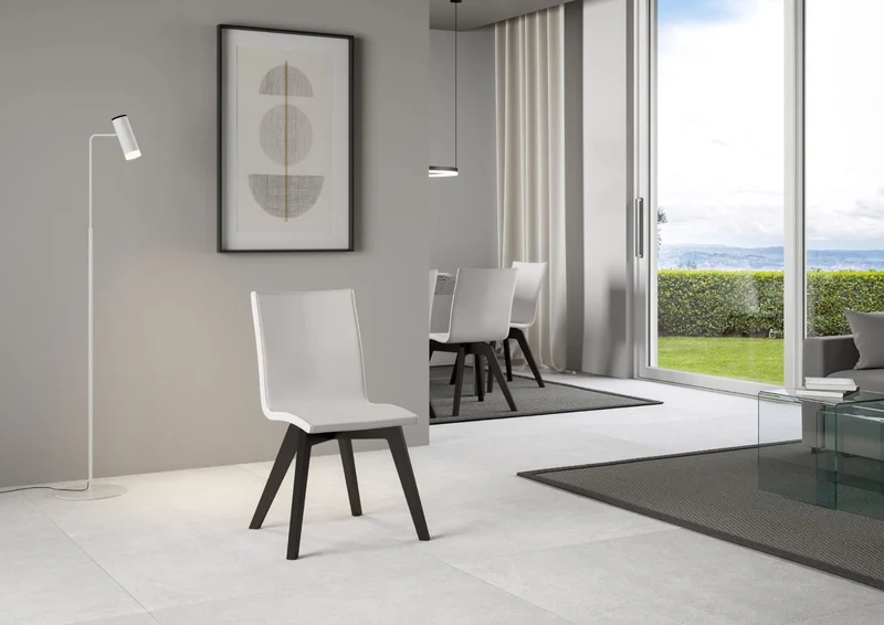 Clary - Set da 2 Sedia moderna gambe in legno seduta in ecopelle cm 44x40x84h - vari colori
