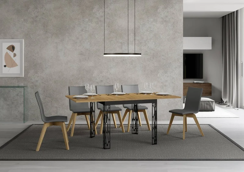 Ghibli Libra - Tavolo quadrato allungabile piano in legno apribile a libro cm 90/180x90x78 - vari colori