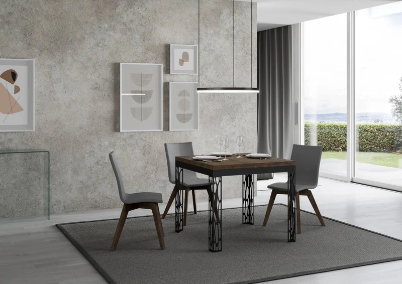 Ghibli Libra - Tavolo quadrato allungabile piano in legno apribile a libro cm 90/180x90x78 - vari colori