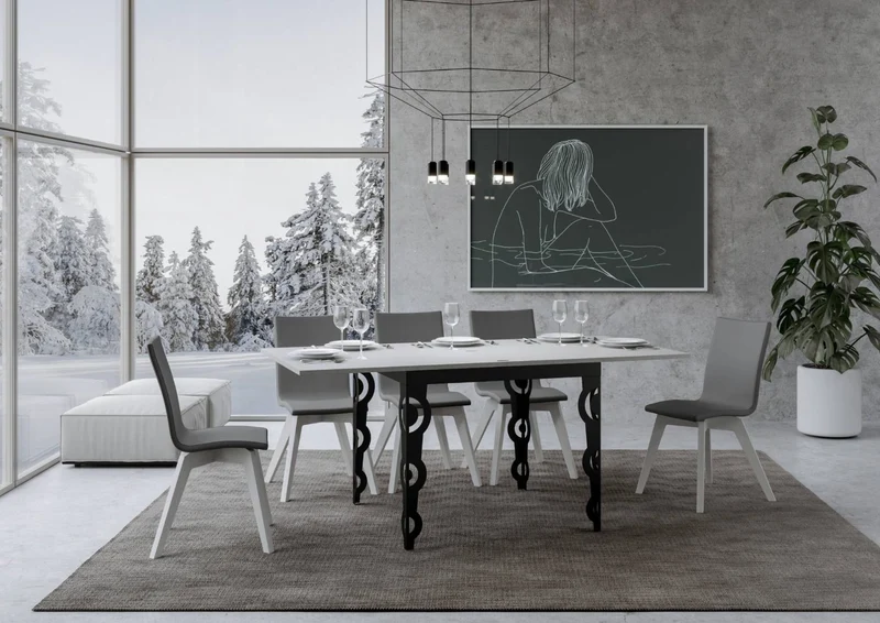 Vittorian Libra - Tavolo allungabile quadrato piano apertura a libro cm 90/180x90x80h - vari colori