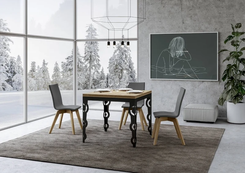Vittorian Libra - Tavolo allungabile quadrato piano apertura a libro cm 90/180x90x80h - vari colori