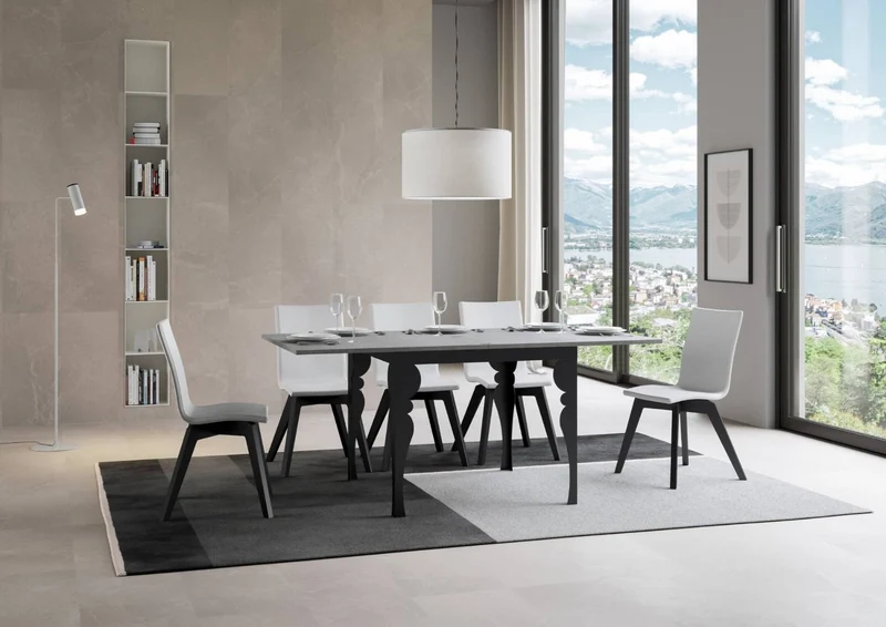 Rayan Libra - Tavolo in legno e metallo allungabile con apertura a libro cm 90/180x90x80h - vari colori