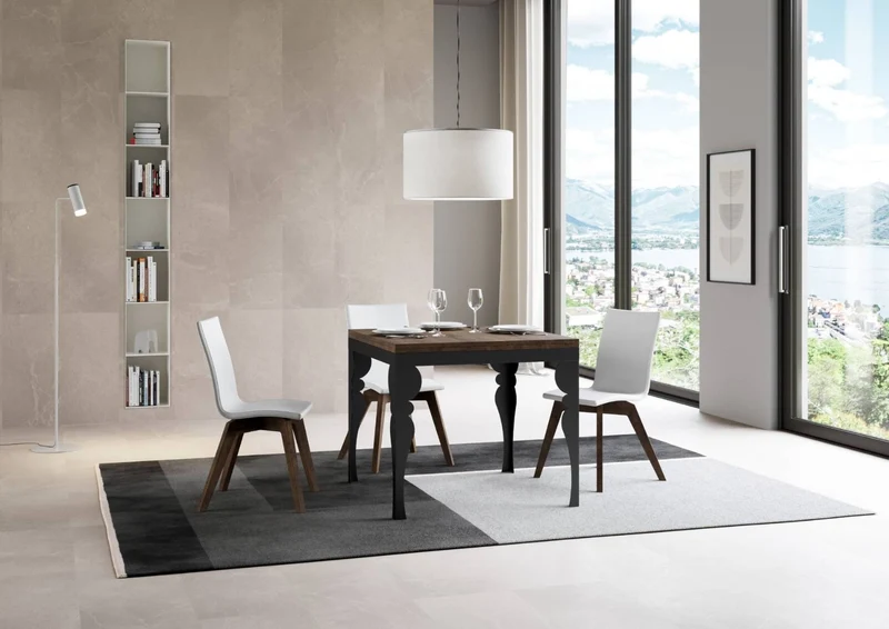 Rayan Libra - Tavolo in legno e metallo allungabile con apertura a libro cm 90/180x90x80h - vari colori