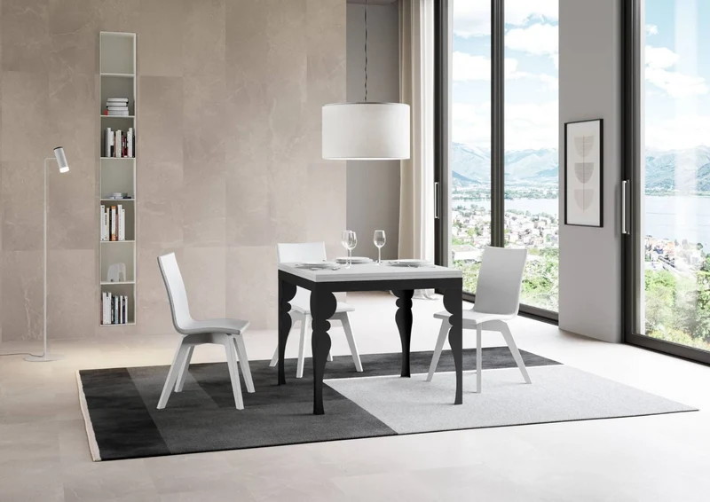 Rayan Libra - Tavolo in legno e metallo allungabile con apertura a libro cm 90/180x90x80h - vari colori