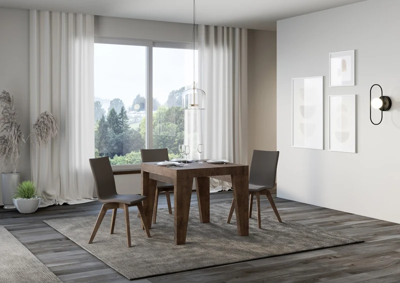Senad - Tavolo quadrato in legno allungabile per sala pranzo cm 90/246x90x77h - vari colori