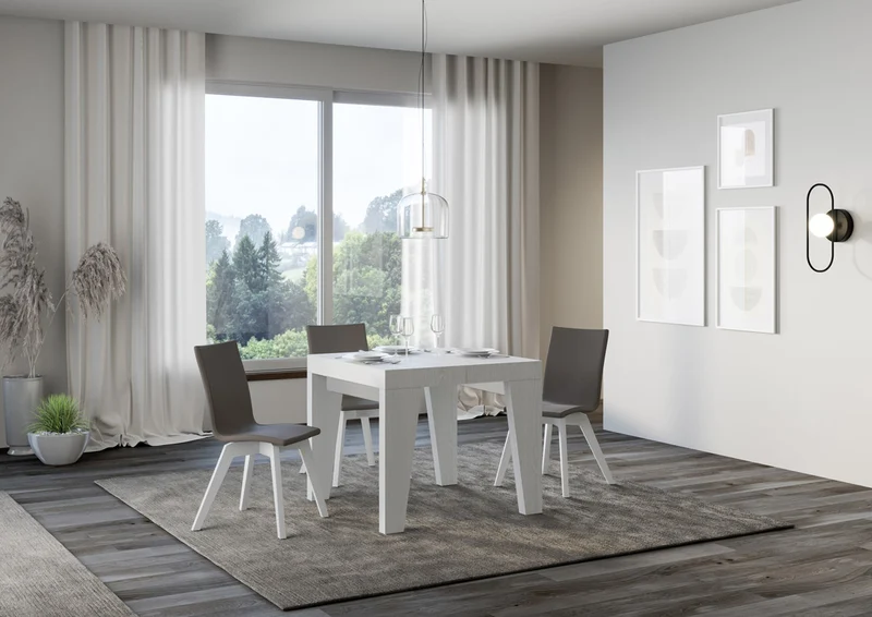 Senad - Tavolo quadrato in legno allungabile per sala pranzo cm 90/246x90x77h - vari colori