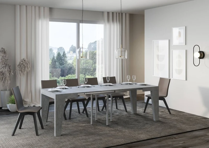 Senad - Tavolo quadrato in legno allungabile per sala pranzo cm 90/246x90x77h - vari colori