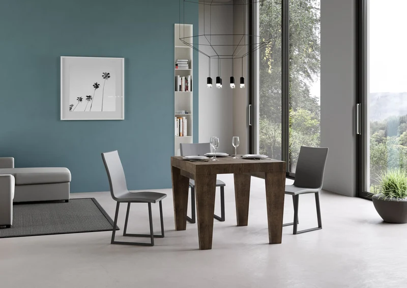 William - Tavolo moderno allungabile quadrato in legno cm 90/246x90x77h - vari colori