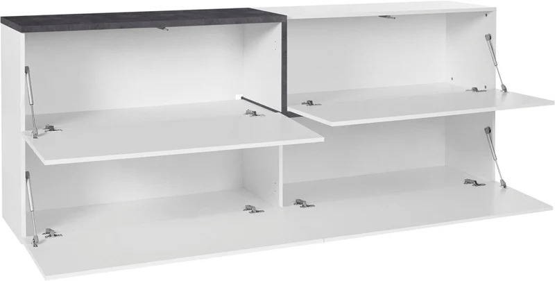 Gubra - Mobile credenza moderno in legno 4 ante a ribalta cm 210x40x80h - vari colori