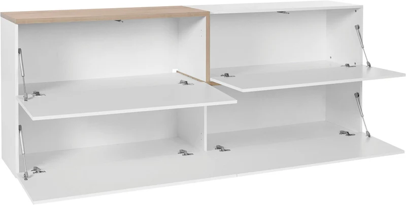 Gubra - Mobile credenza moderno in legno 4 ante a ribalta cm 210x40x80h - vari colori