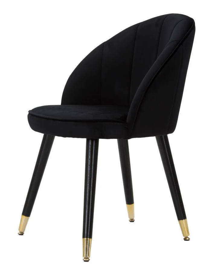 Sedia moderna da salotto seduta rivestita in tessuto velluto gambe in legno cm 57x58x80h - vari colori