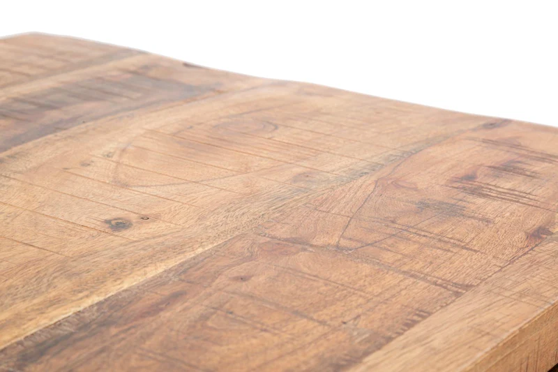 Comò in legno di acacia 3 cassetti con inserti in metallo stile industriale cm 88x45x80h