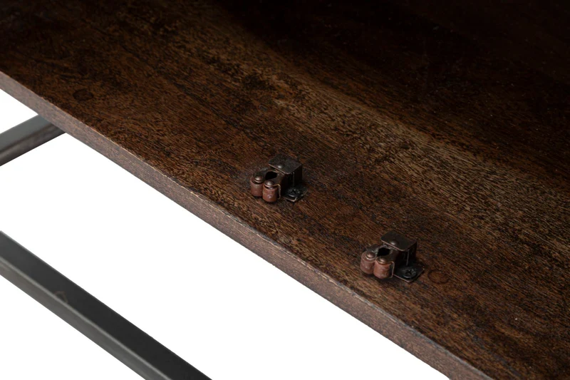Madia credenza 4 ante in metallo e legno di acacia stile industrial cm 150x40x83h