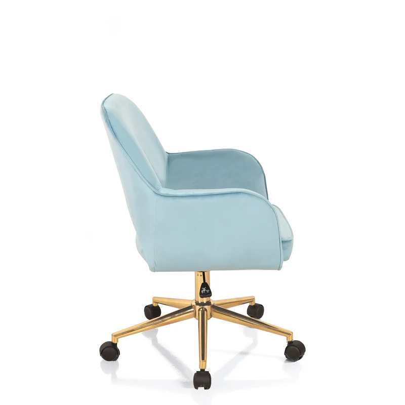 Sedia da ufficio regolabile rivestita in velluto base in metallo dorato cm 57x58x80/88h - vari colori