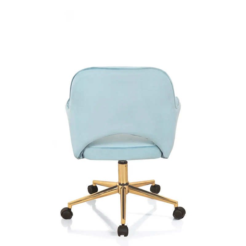 Sedia da ufficio regolabile rivestita in velluto base in metallo dorato cm 57x58x80/88h - vari colori