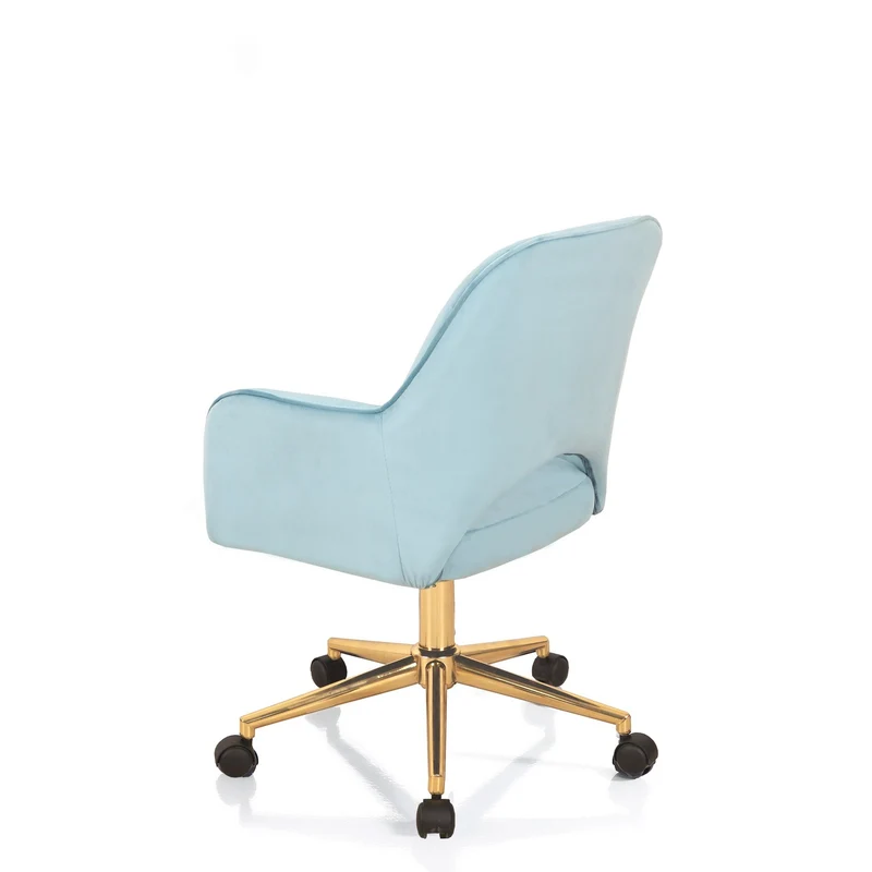Sedia da ufficio regolabile rivestita in velluto base in metallo dorato cm 57x58x80/88h - vari colori