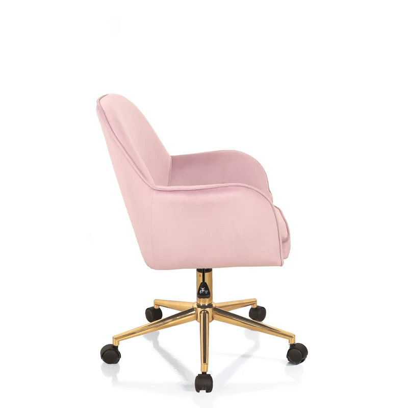 Sedia da ufficio regolabile rivestita in velluto base in metallo dorato cm 57x58x80/88h - vari colori