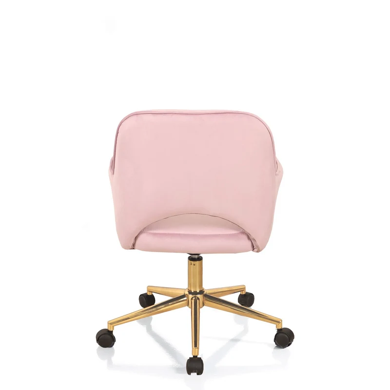 Sedia da ufficio regolabile rivestita in velluto base in metallo dorato cm 57x58x80/88h - vari colori