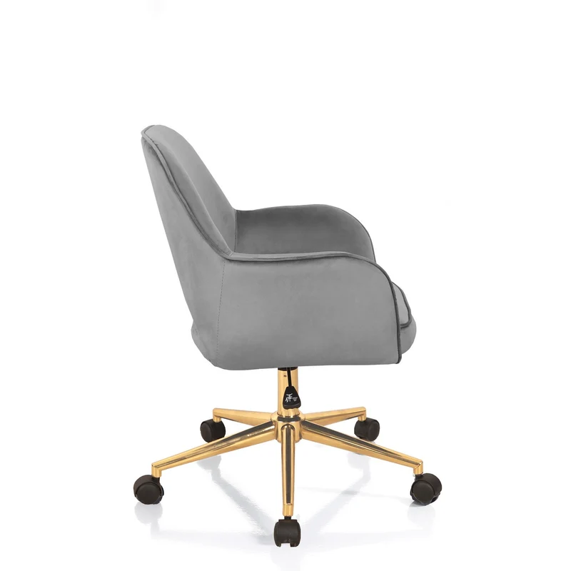 Sedia da ufficio regolabile rivestita in velluto base in metallo dorato cm 57x58x80/88h - vari colori